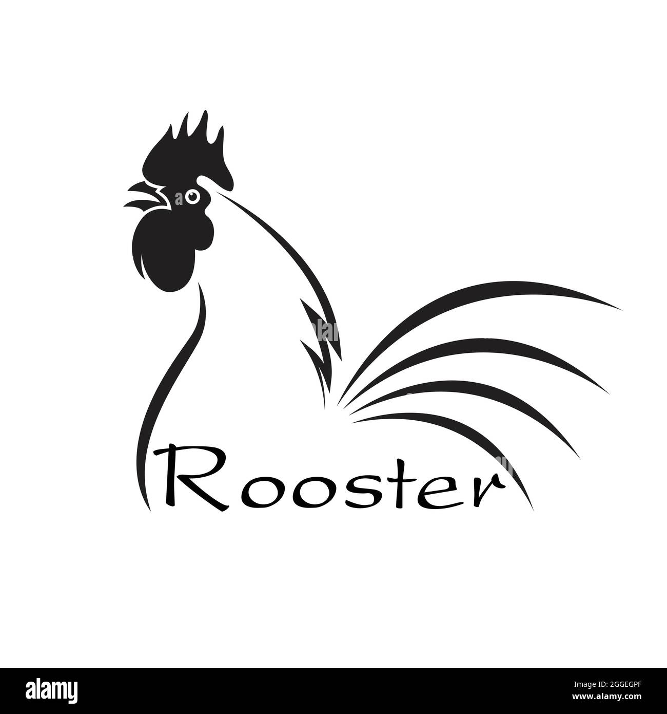 Vector of a rooster design on white background. Farm Animals.Easy