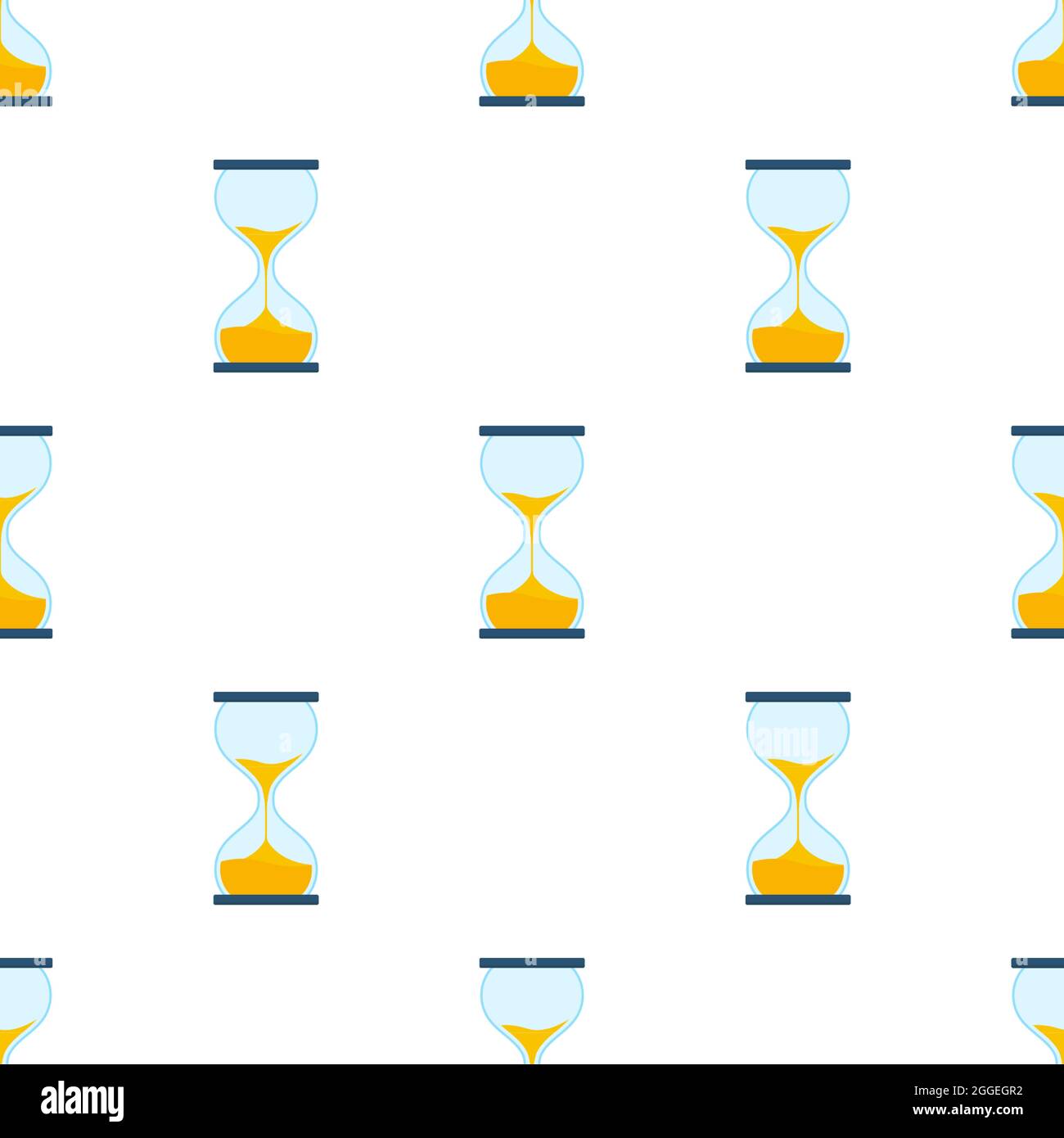 Hourglass pattern. Highly detailed. Antique clock with sand inside. Vector illustration. Stock Vector