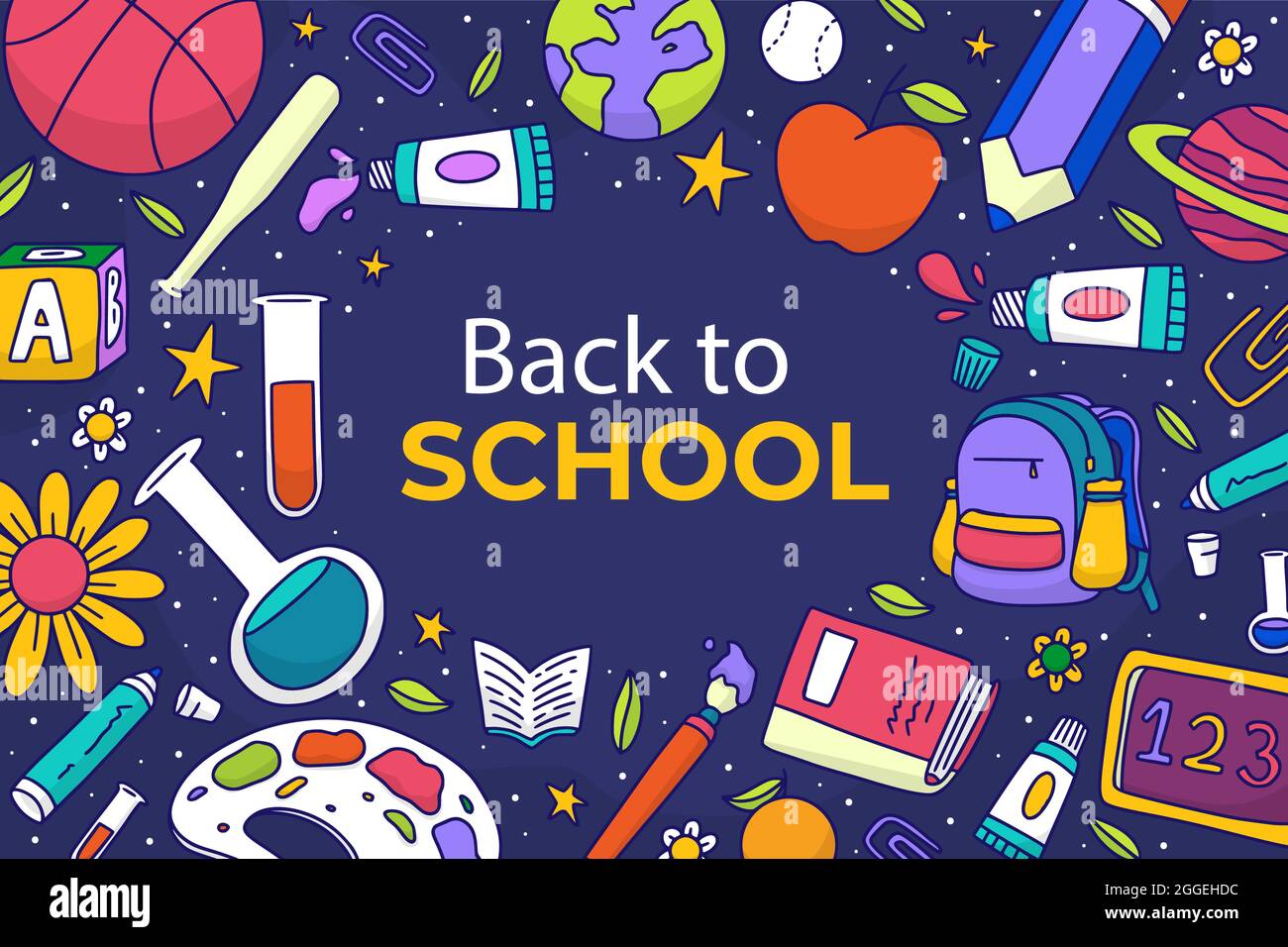 Hand drawn back to school background Vector illustration Stock Vector ...