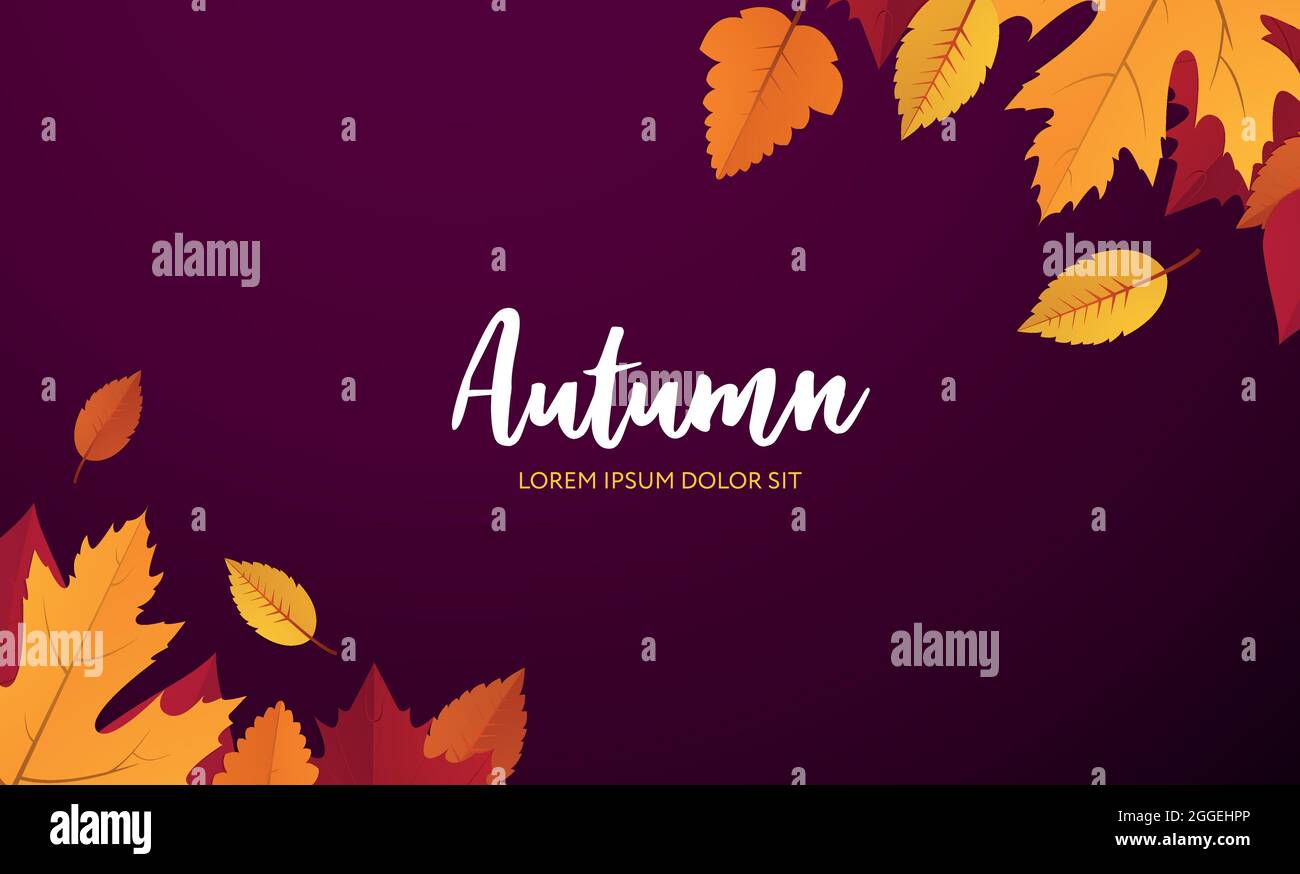 Autumn. Vector poster template with copy space Stock Vector Image & Art ...