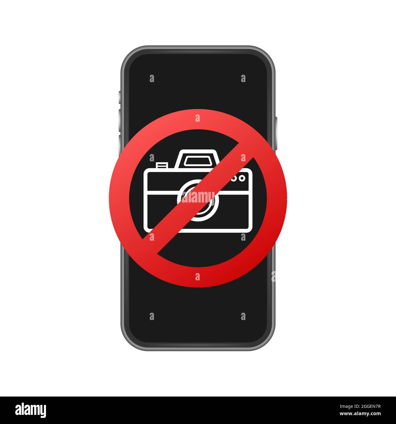 No photo, great design for any purposes. Camera icon. Warning icon. Vector illustration. Stock Vector