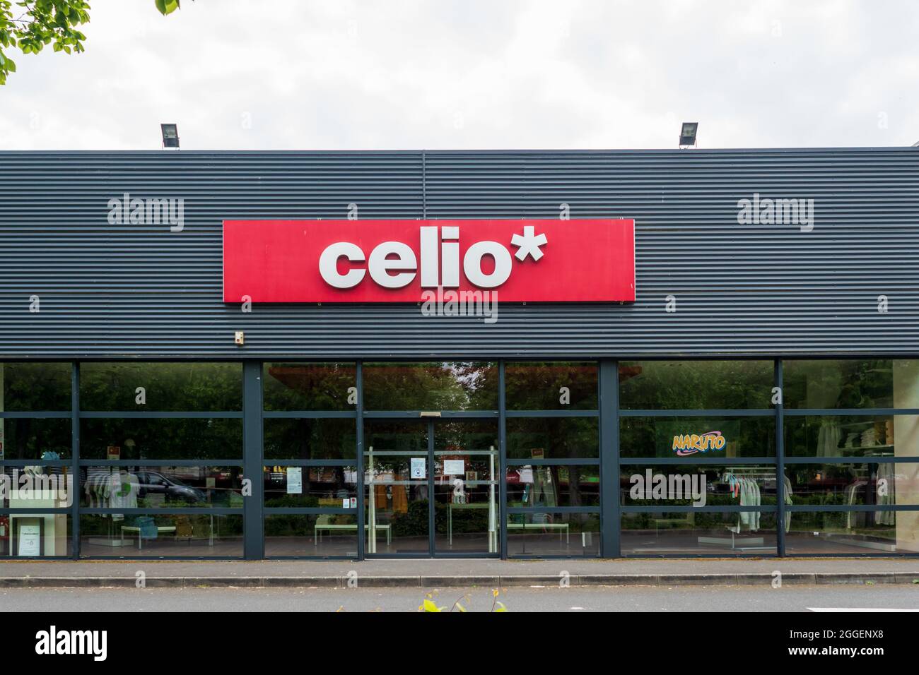 LA FLECHE, FRANCE - Jul 03, 2021: The View of CELIO Brand on Front of french Store Stock Photo