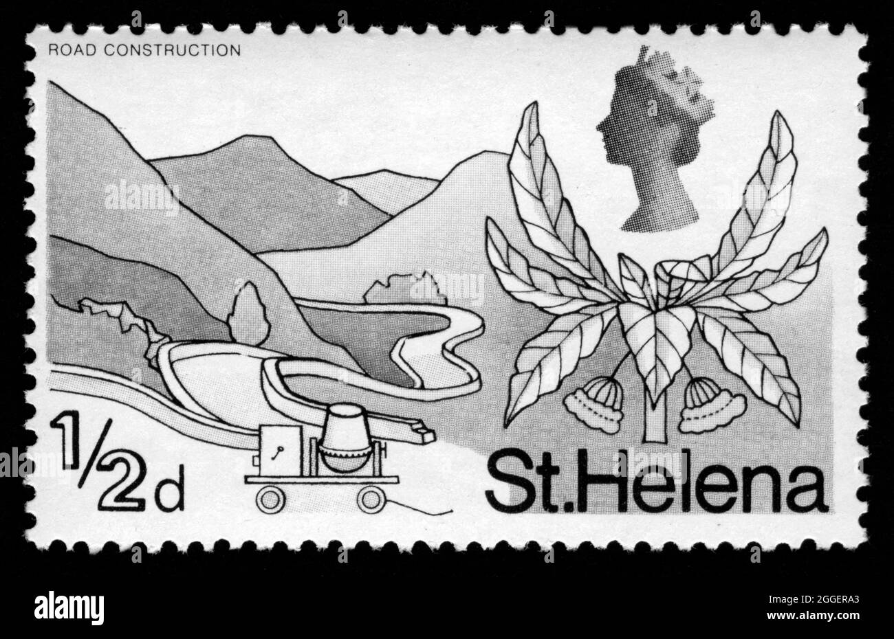 Stamp print in St.Helena, Roud construction Stock Photo