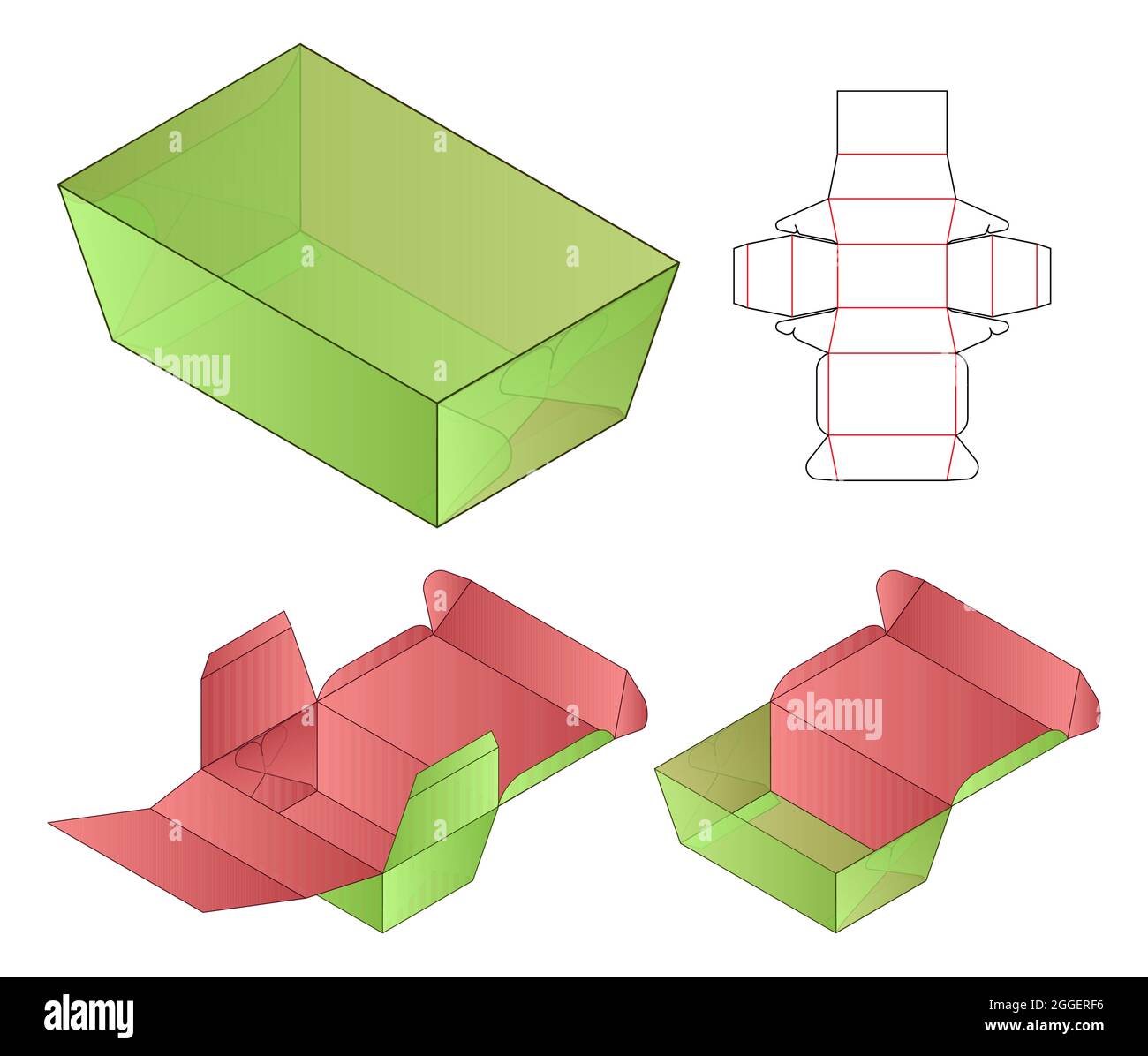 Box packaging die cut template design. 3d mock-up Stock Vector Image ...