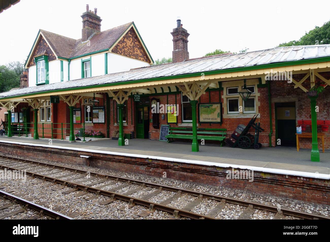 Kingscote vintage railway station on the Bluebell railway line Stock Photo