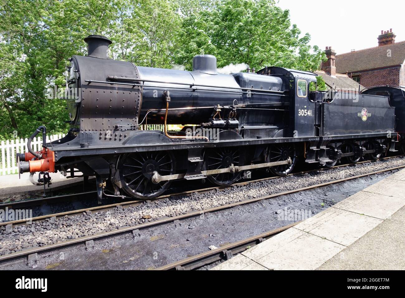 Steam train on the Bluebell railway Stock Photo