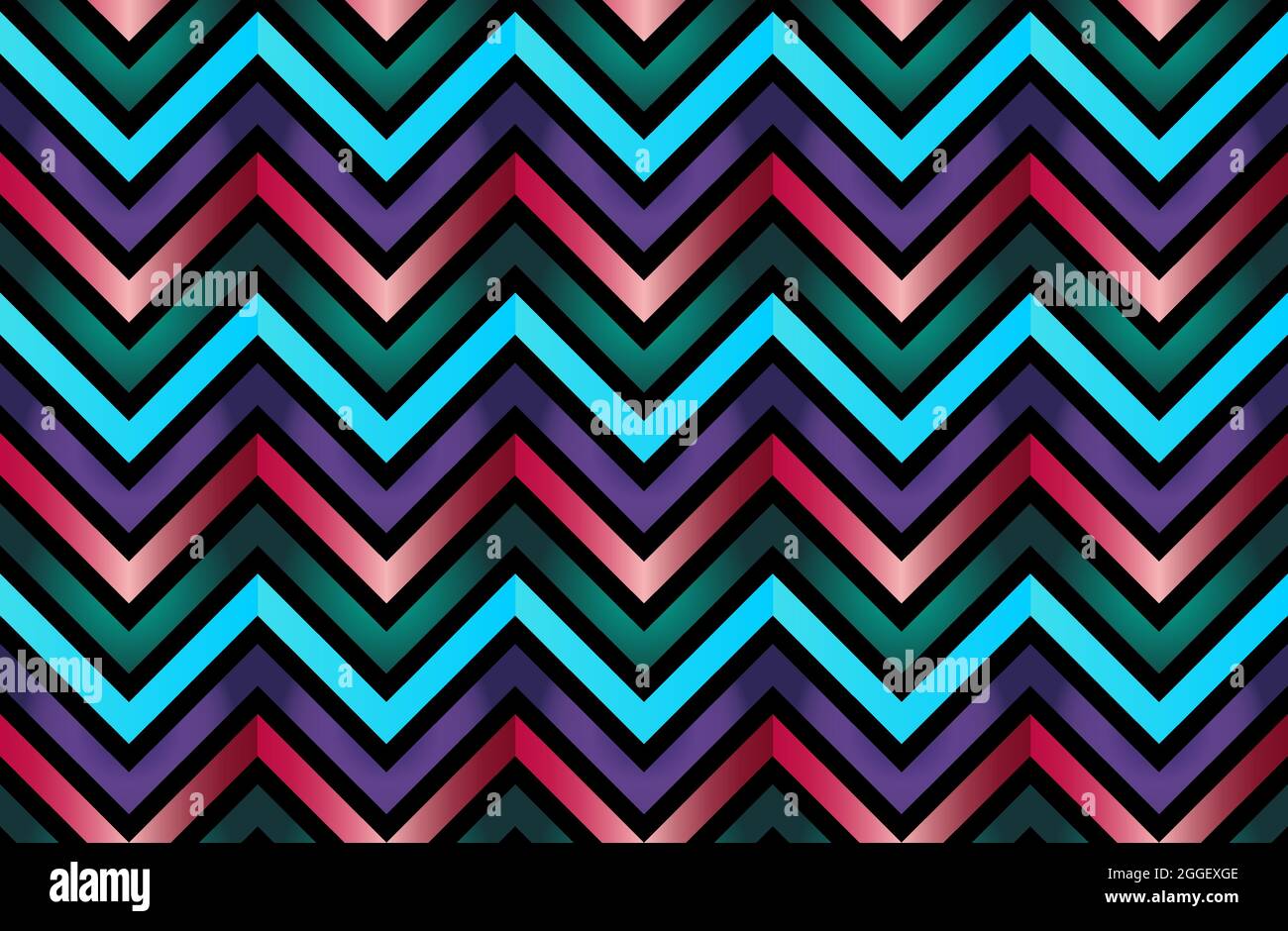 Seamless colourful zigzag pattern for backgrounds. Stock Vector