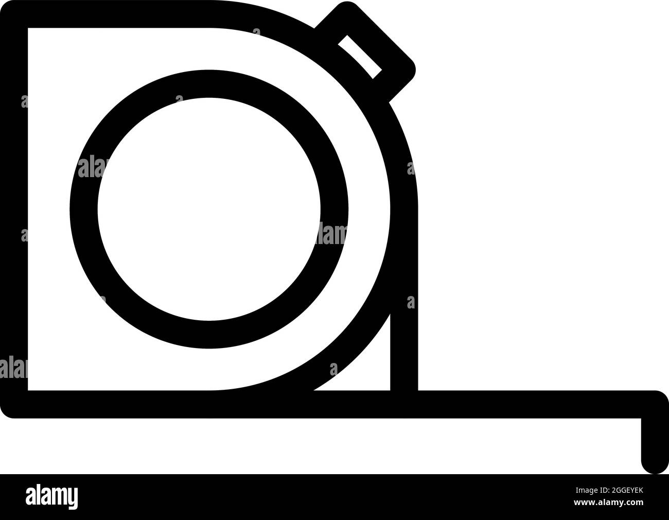 illustration vector and logo measuring tape outlines style. icon on ...