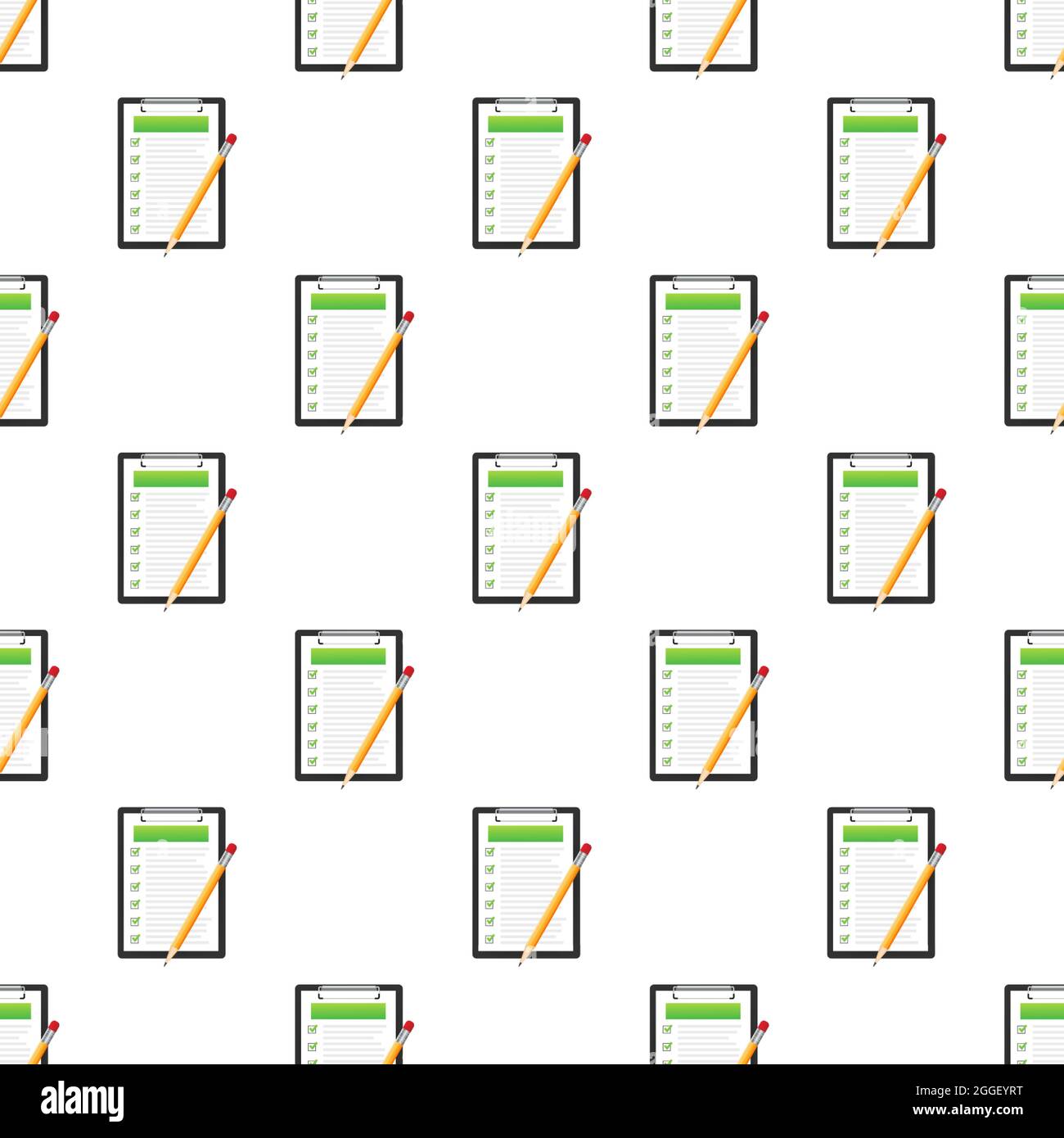 Clipboard with checklist pattern. Vector stock illustration. Stock Vector