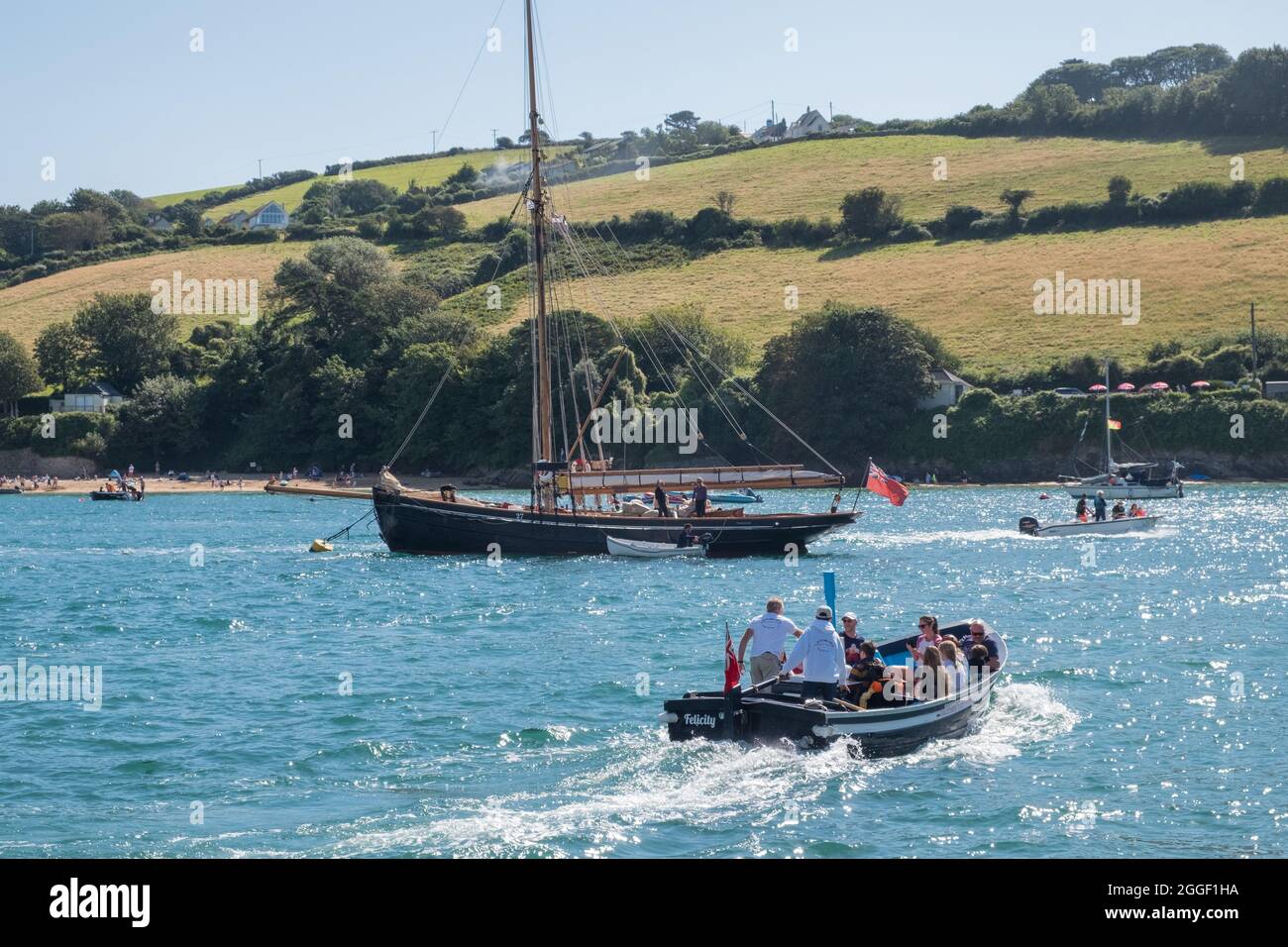 The Salcombe to East Portlemouth passenger ferry in the estuary on a sunny summer's day Stock Photo