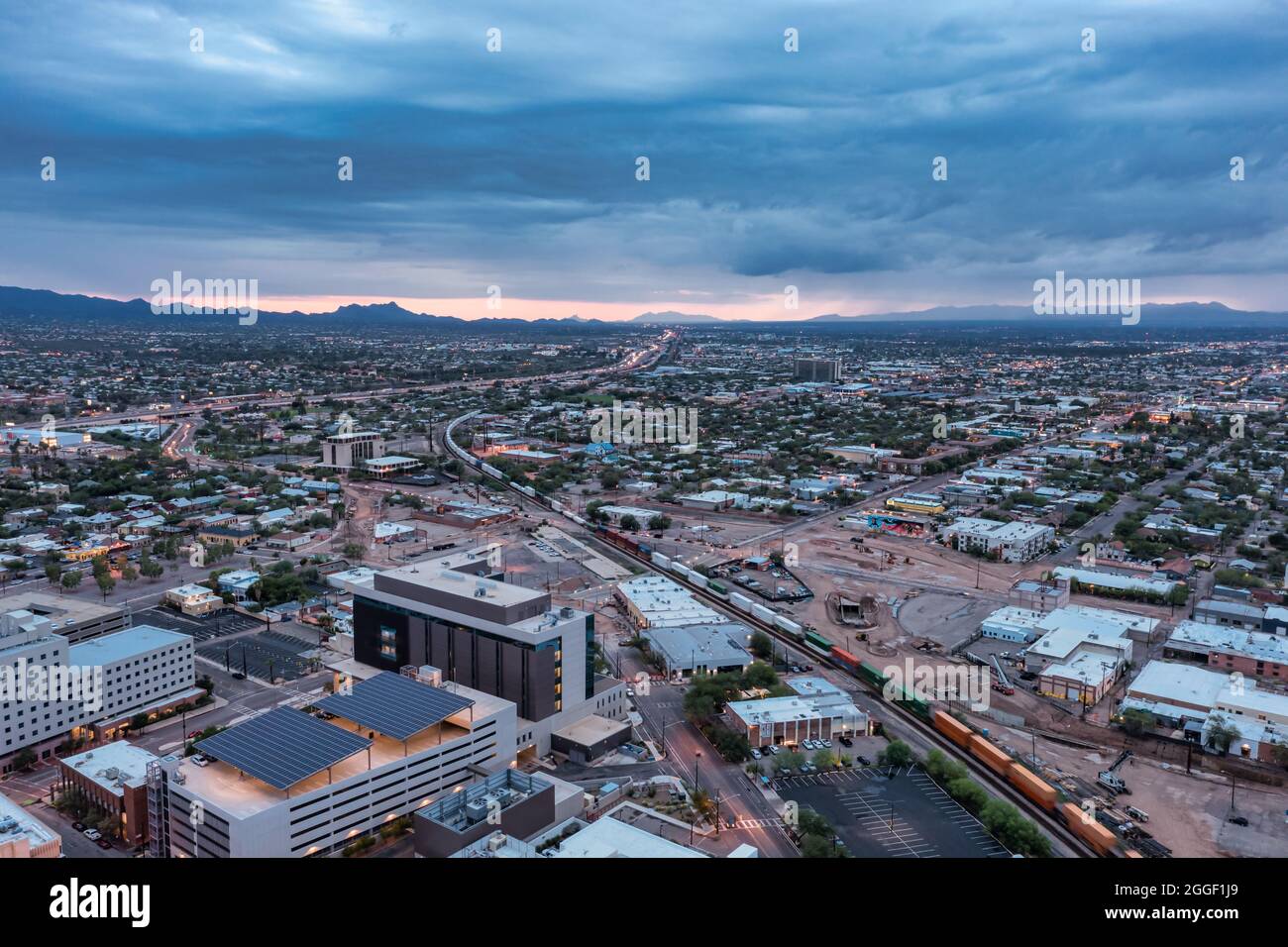 Amtrak Train running through Tucson, Arizona Stock Photo Alamy