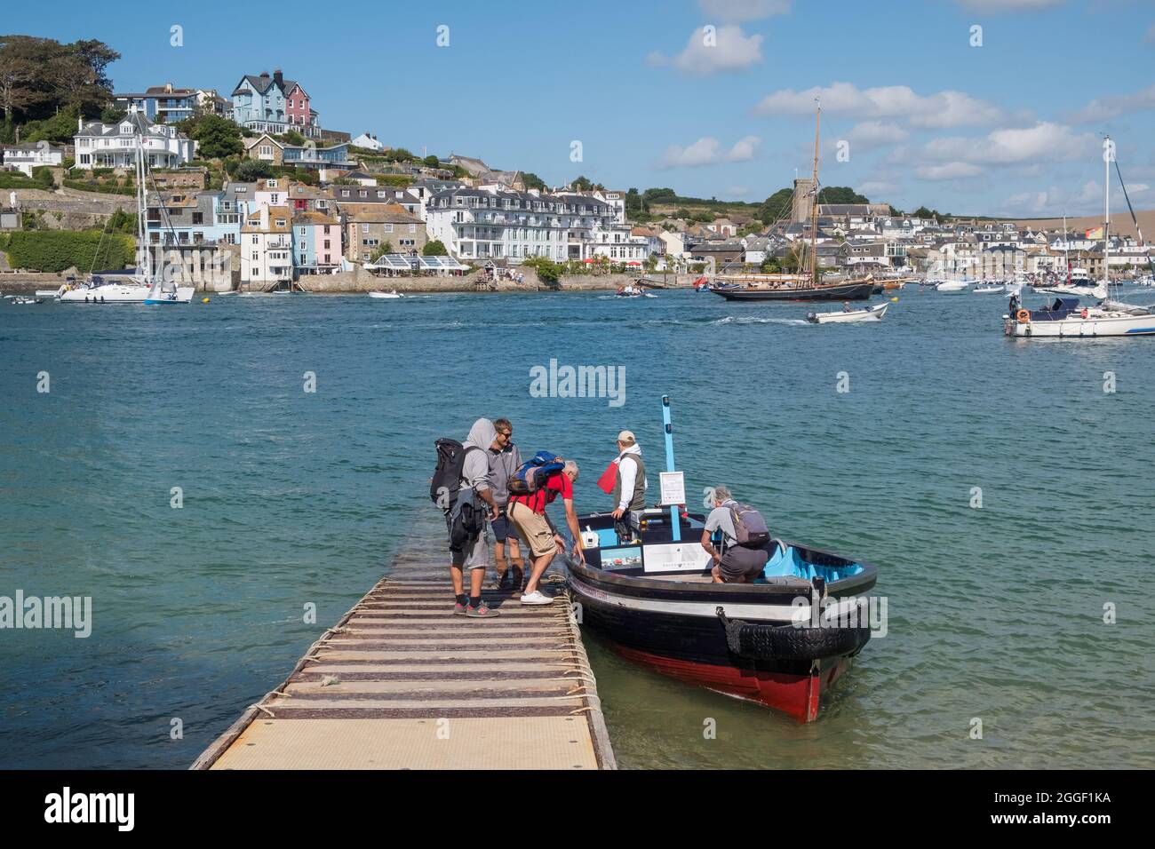 The Salcombe to East Portlemouth passenger ferry in the estuary on a sunny summer's day Stock Photo