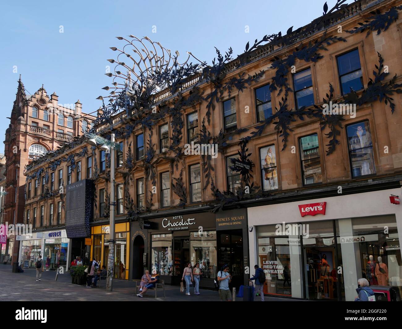 Entrance to Princes Square, Buchanan Street, Glasgow city centre, Scotland,UK Stock Photo
