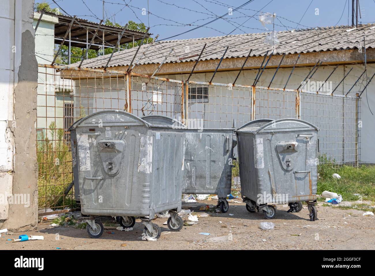 Big Metal Garbage Containers Waste City Stock Photo 2296435705