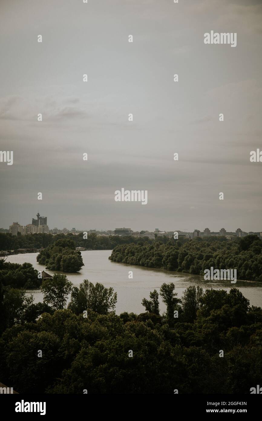 Mesmerizing view of a calm lake surrounded by trees Stock Photo - Alamy