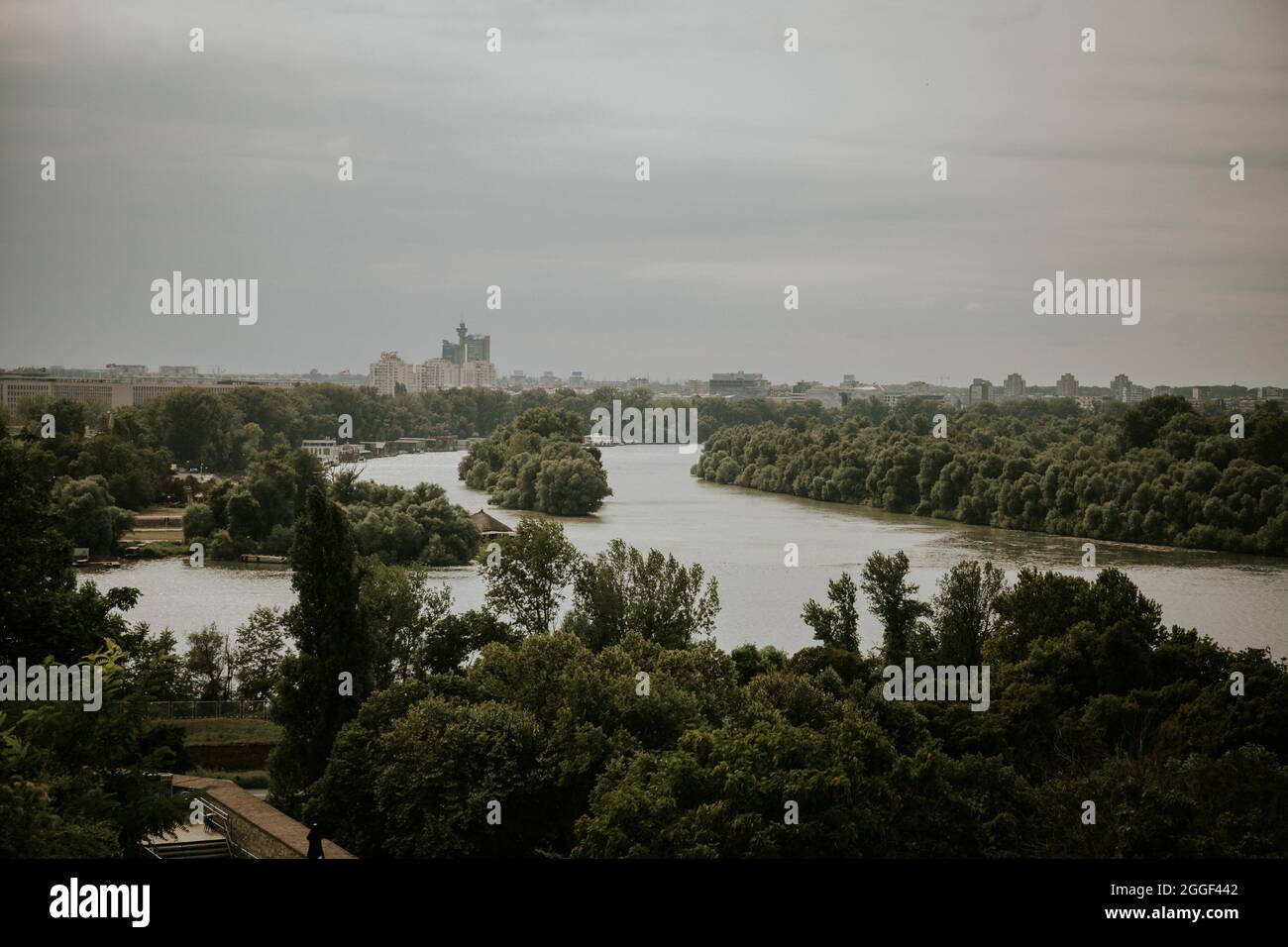 Mesmerizing view of a calm lake surrounded by trees Stock Photo - Alamy
