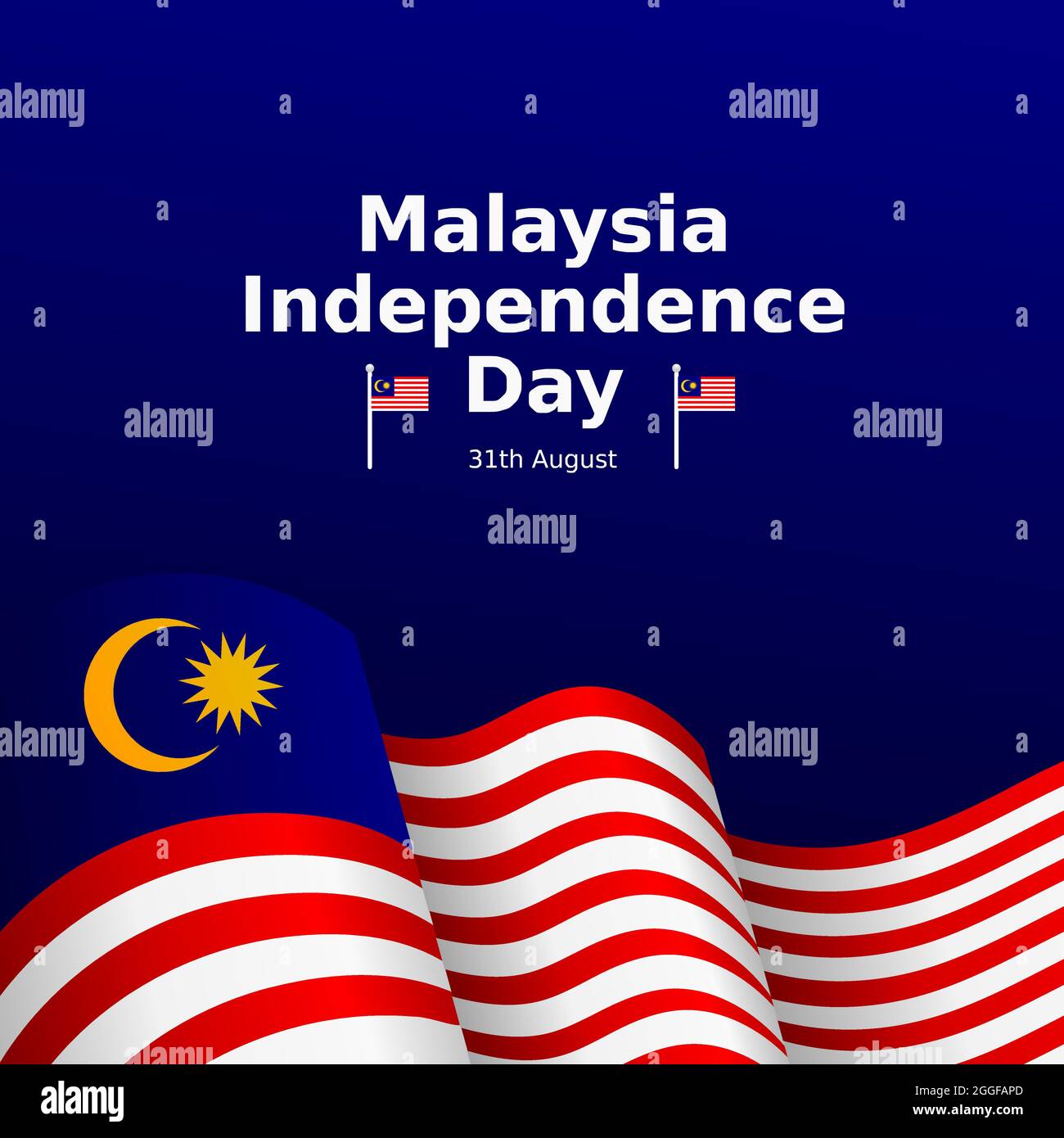 malaysia independence day vector illustration poster design Stock Vector