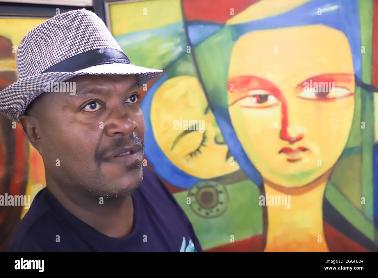 Addis Ababa, Ethiopia. 20th Aug, 2021. Photo shows artist Yoseph Bekele