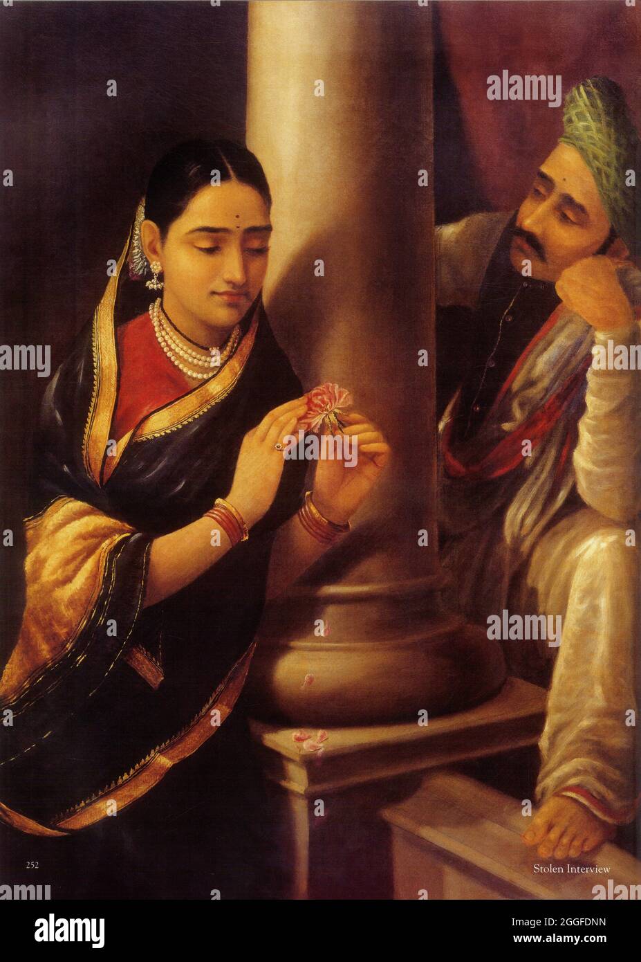 Hesitation by the Indian painter, Raja Ravi Varma (1848-1906), oil on canvas, 1880 Stock Photo