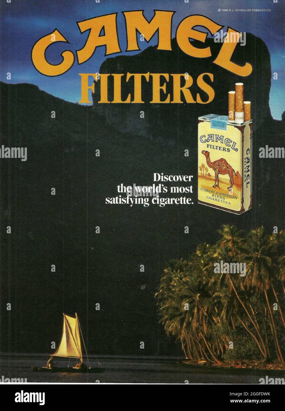 Camel cigarettes Camel filters paper advert ad advertisement 1970s 1980s american cigarettes Stock Photo