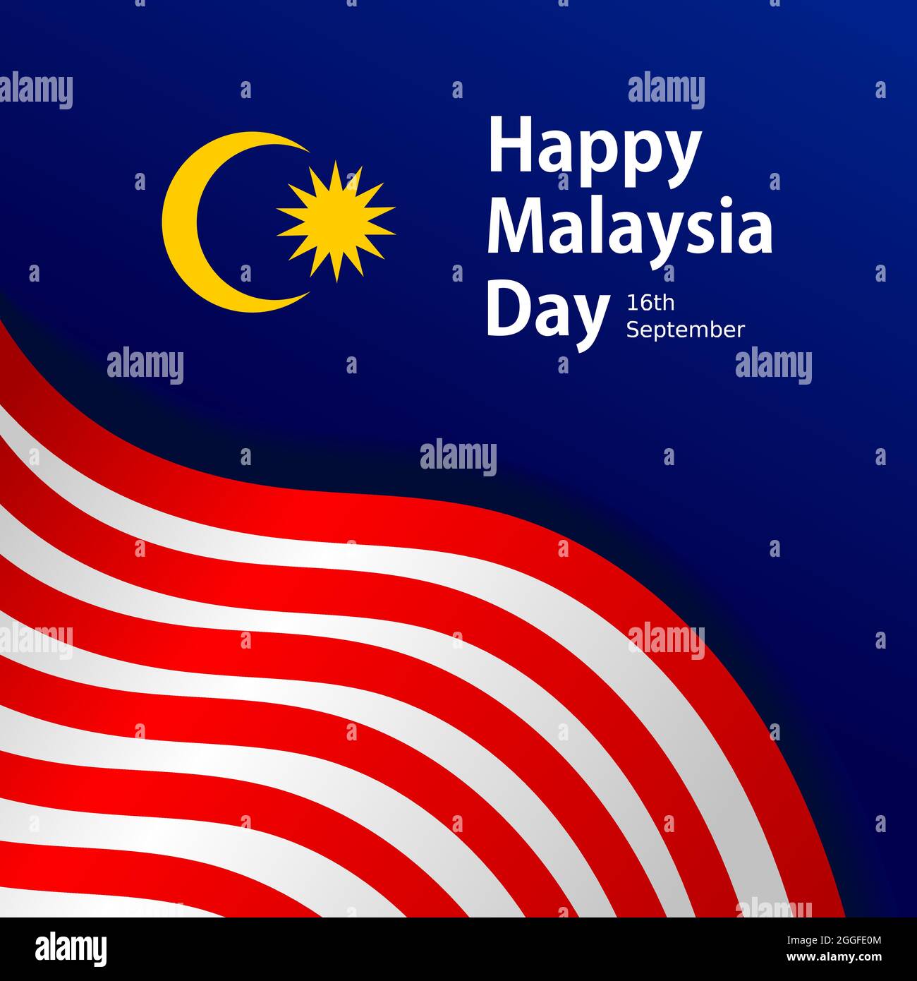Happy Malaysia Day vector illustration to commemorate Malaysia's National Day on September 16th Stock Vector