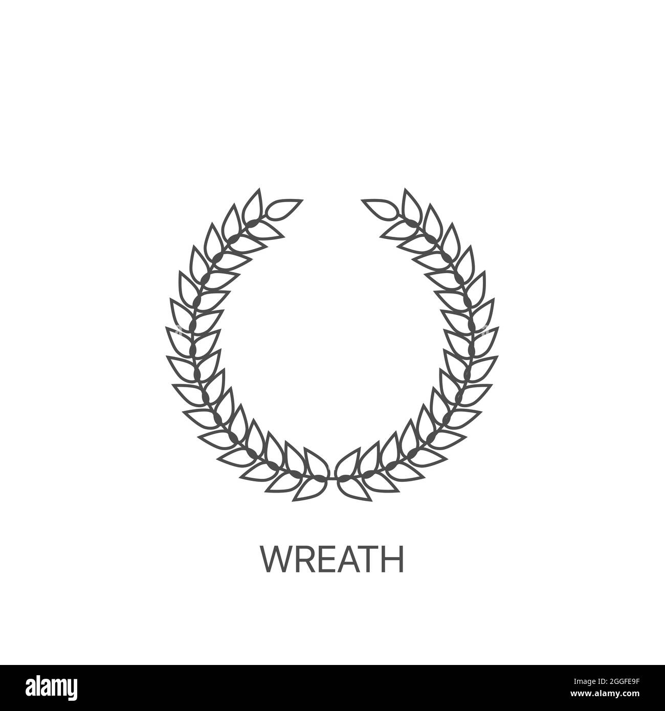 Wreath vector icon. Greek wreath, symbol and icon of victories Stock Vector