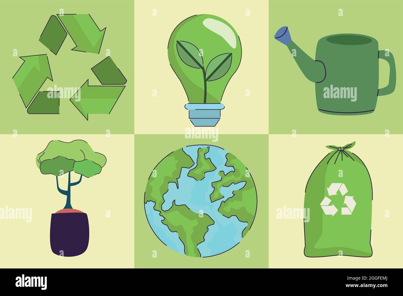 six ecology icons Stock Vector Image & Art - Alamy