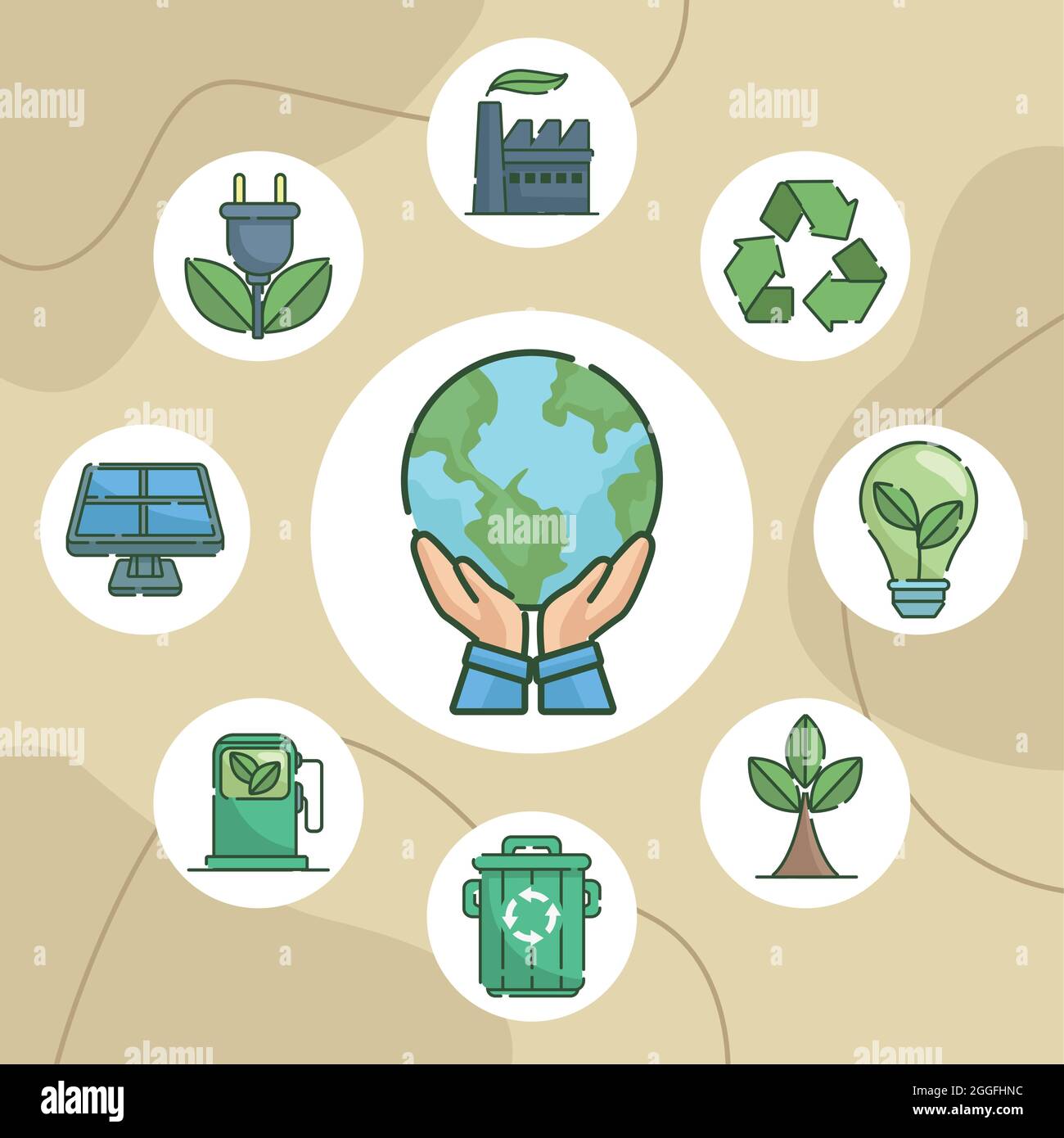 ecology icons around planet Stock Vector Image & Art - Alamy