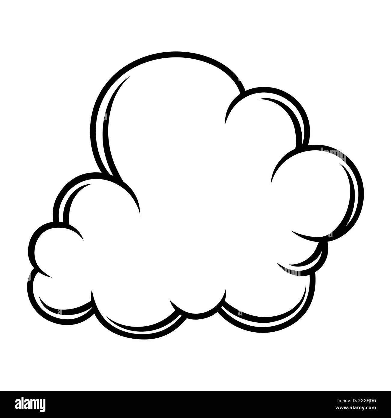 Hand drawn fog smoke cloud isolated comic Vector Image