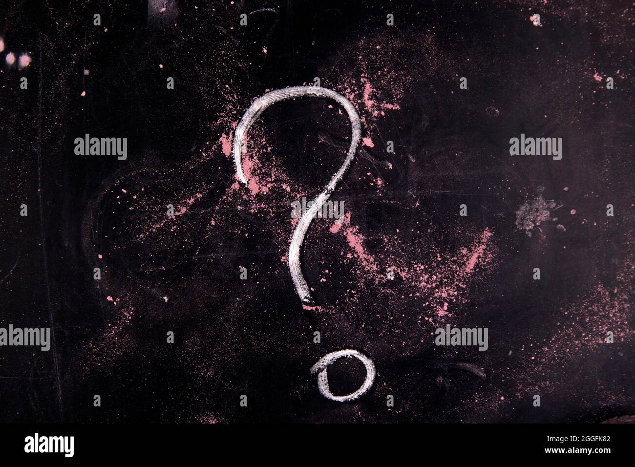 Question Mark Representation Graphical representation with chalk on blackboard question mark symbol ...
