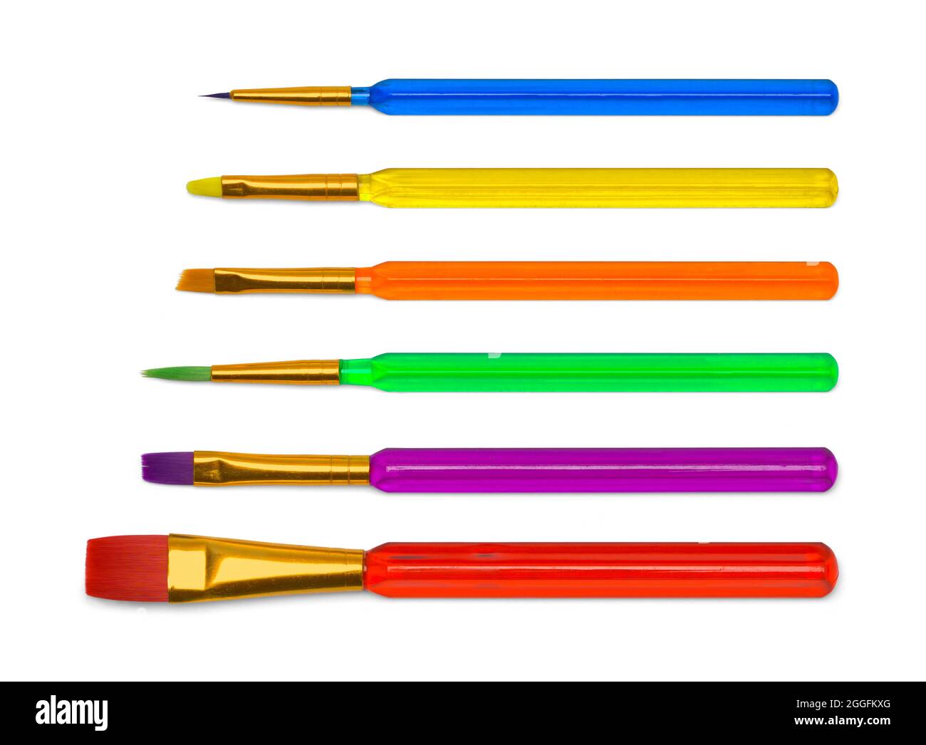 Colorful Small Paint Brushes Cut Out on White Stock Photo Alamy