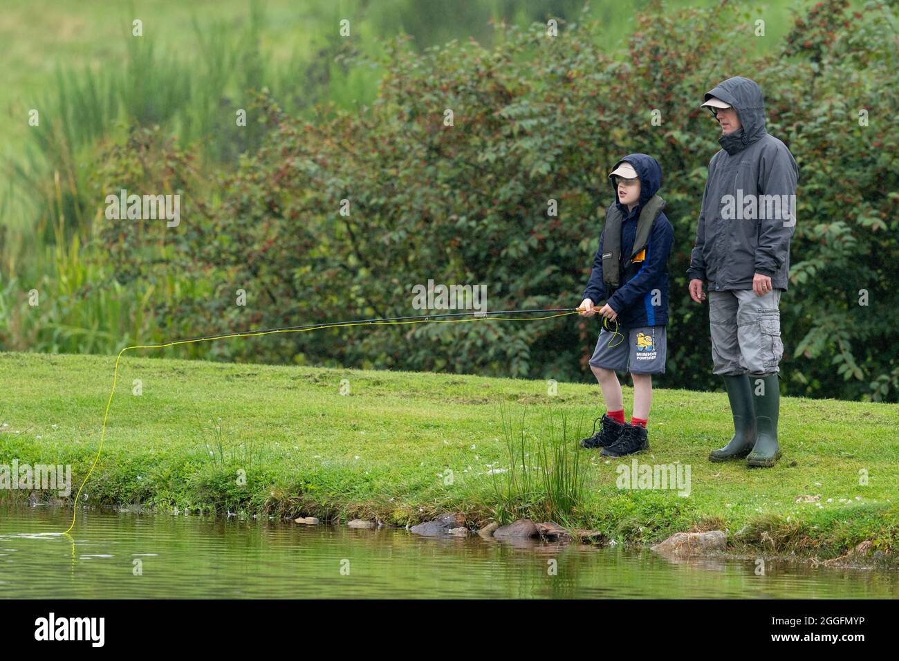 29 August 2021. Wardend Fishery, Birnie, Elgin, Moray, Scotland, UK, IV30 8RW. This is activity from the RSAA, River Spey Anglers Association Junior E Stock Photo