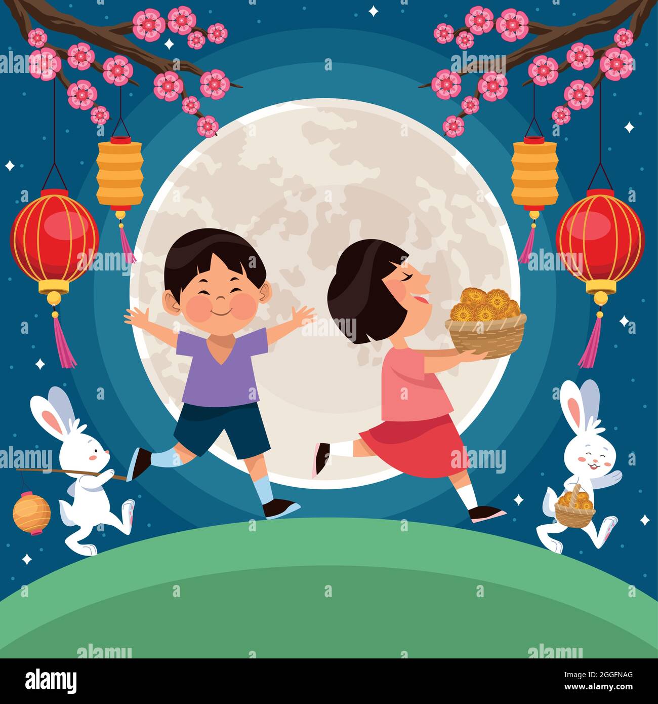 Mid autumn festival kids moon hi-res stock photography and images - Alamy