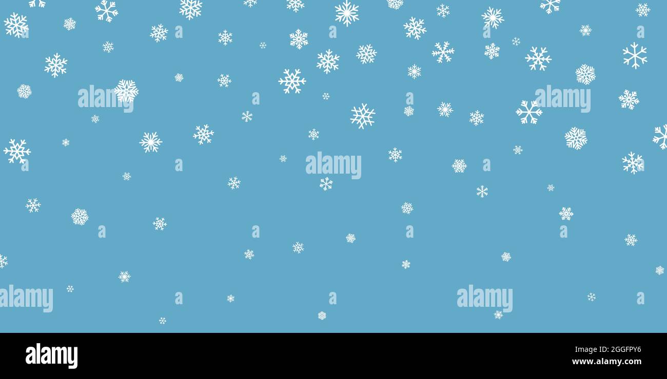 Christmas snow. Falling snowflakes on dark blue background. Snowfall ...