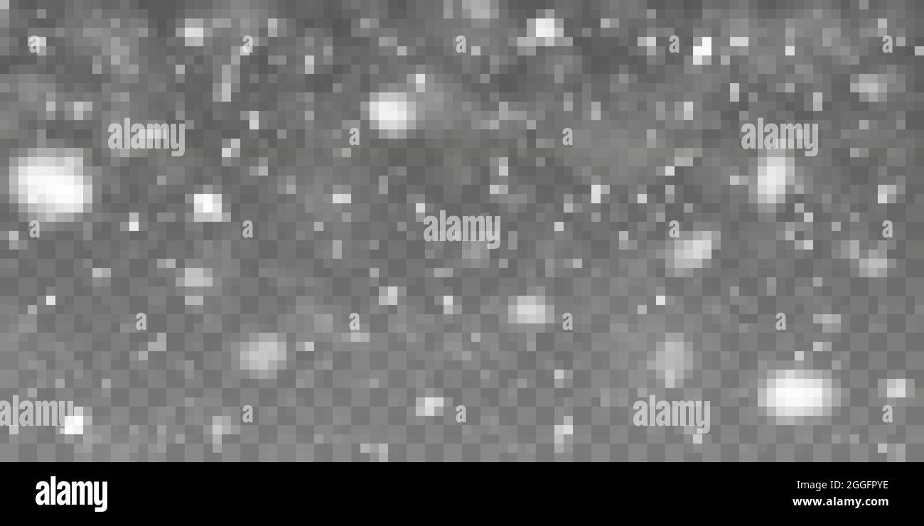 Christmas snow. Falling snowflakes on transparent background. Snowfall ...