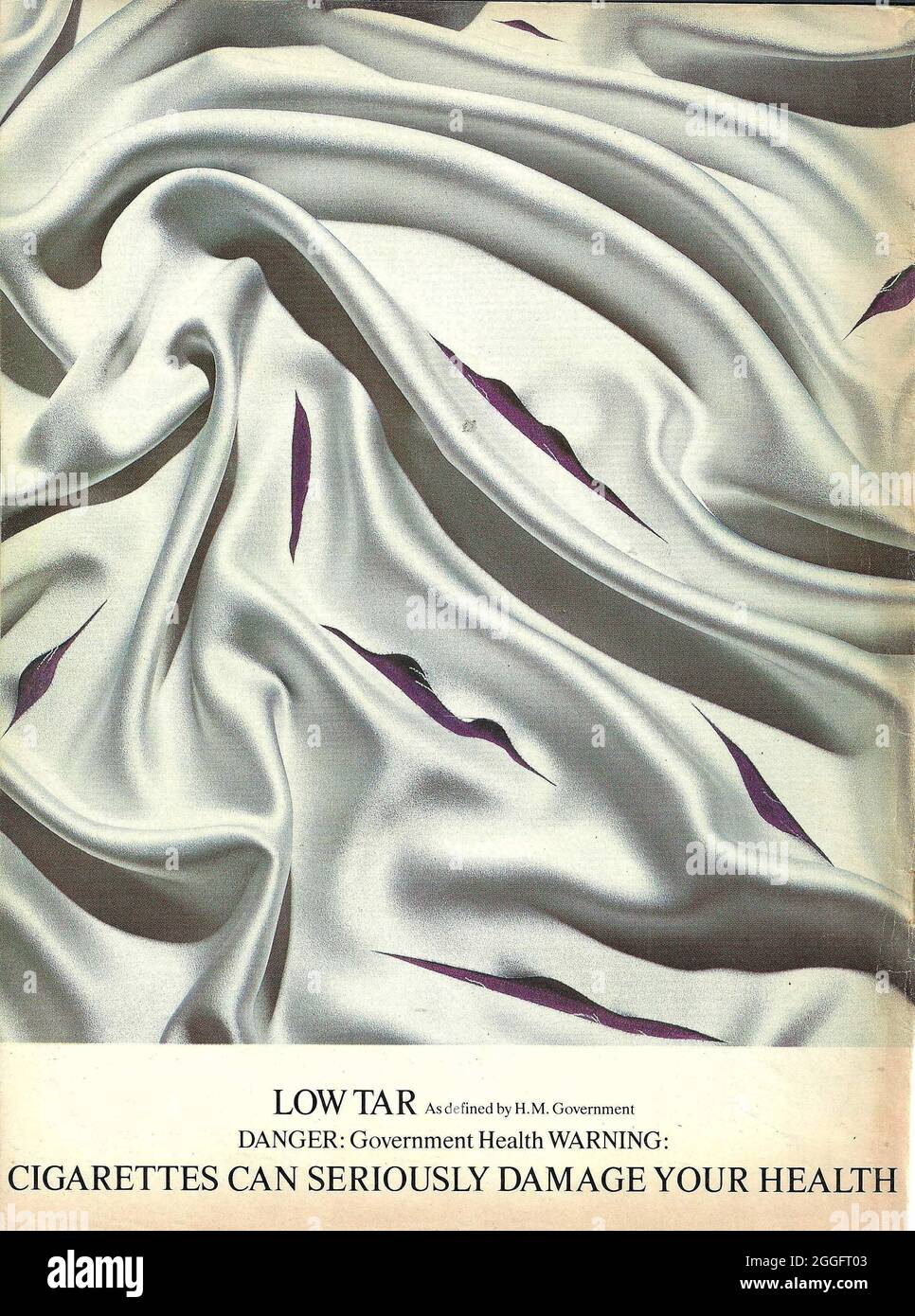 Poster advert SIlk Cut cigarettes advertisement paper magazine ad 1970s 1980s Stock Photo