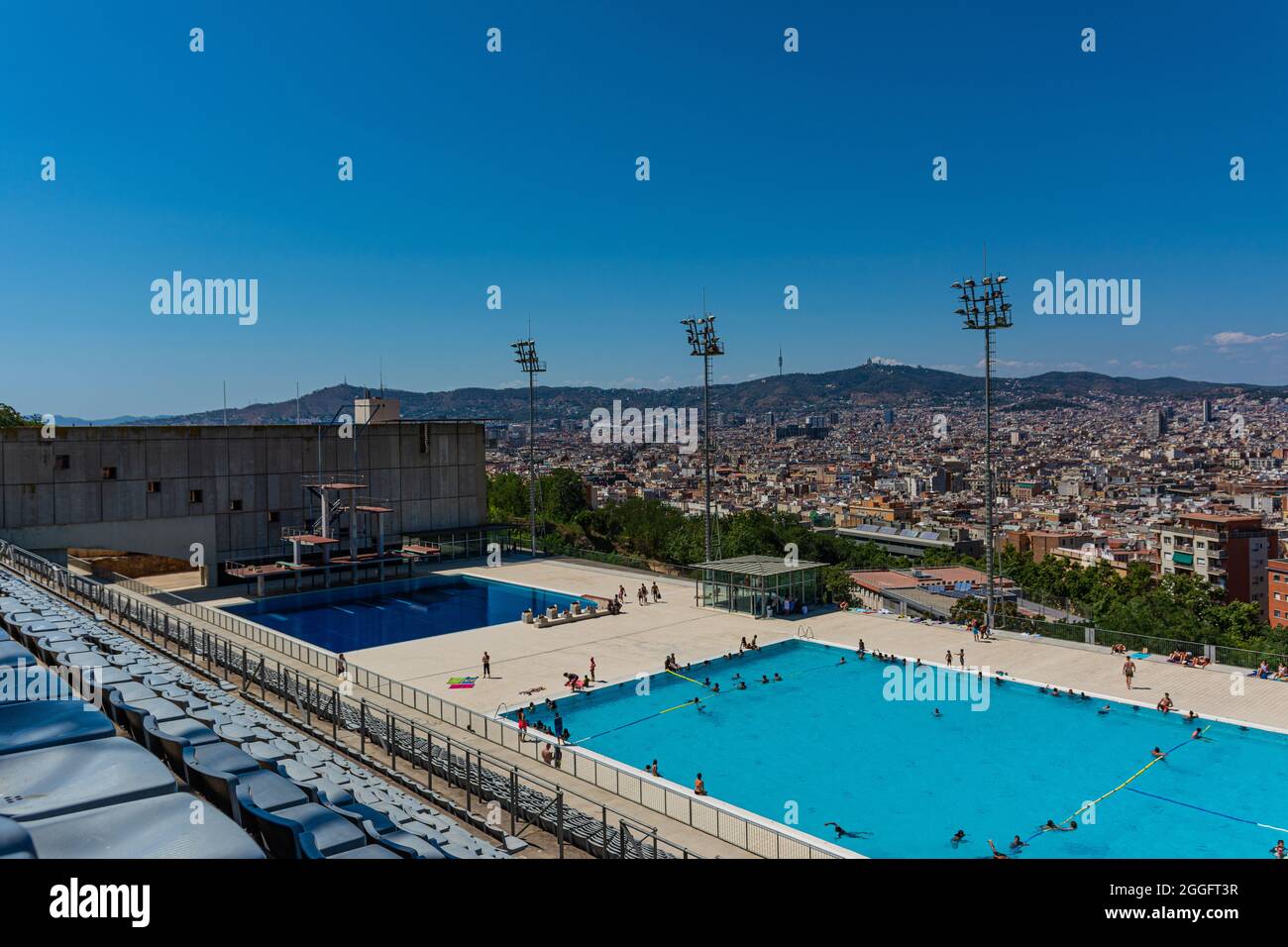 Barcelona Olympic swimming pool in 2021 Stock Photo