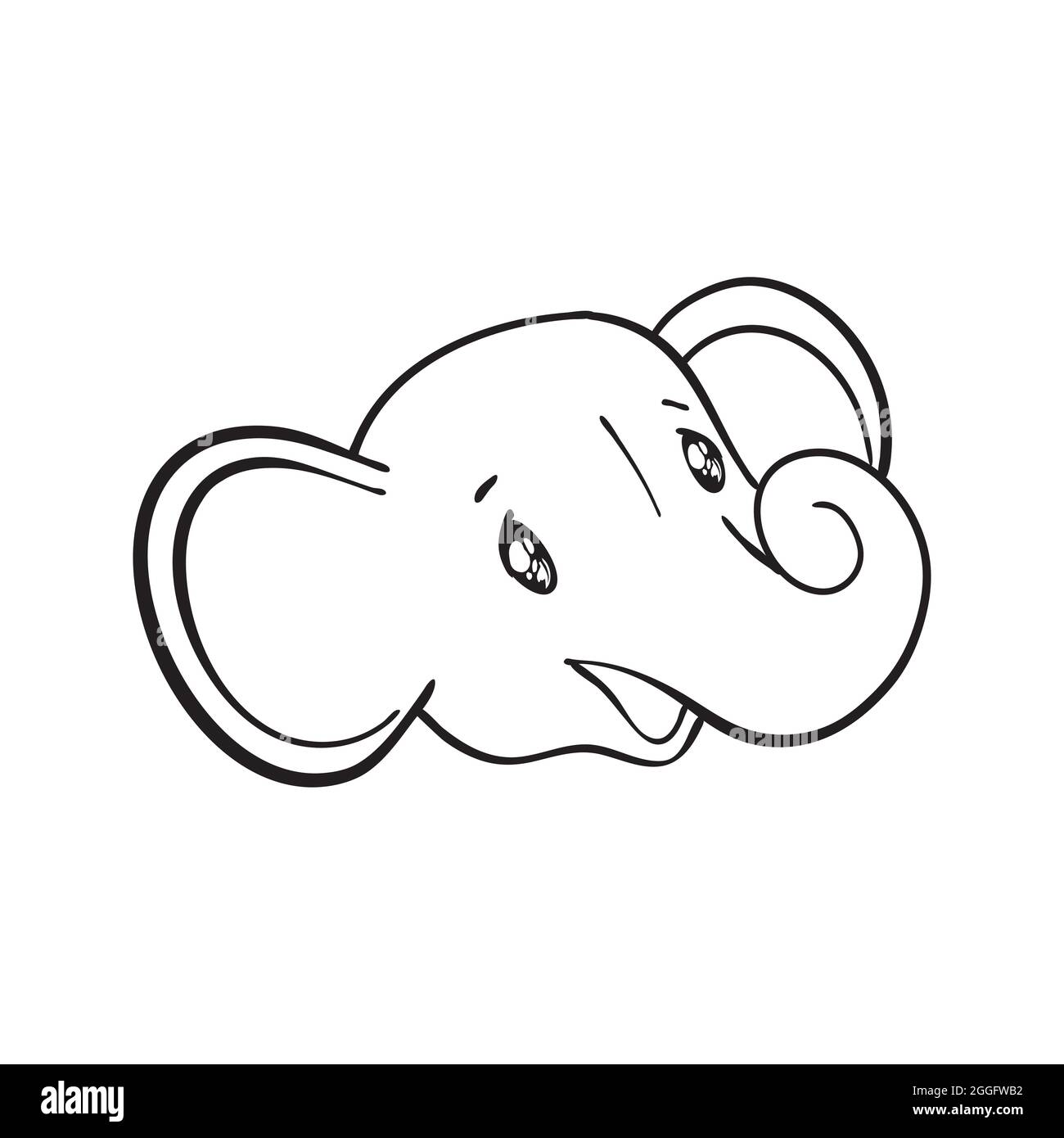 Sketch cartoon elephant. Doodle illustration in vector. Cute vector elephant  Stock Vector Image & Art - Alamy