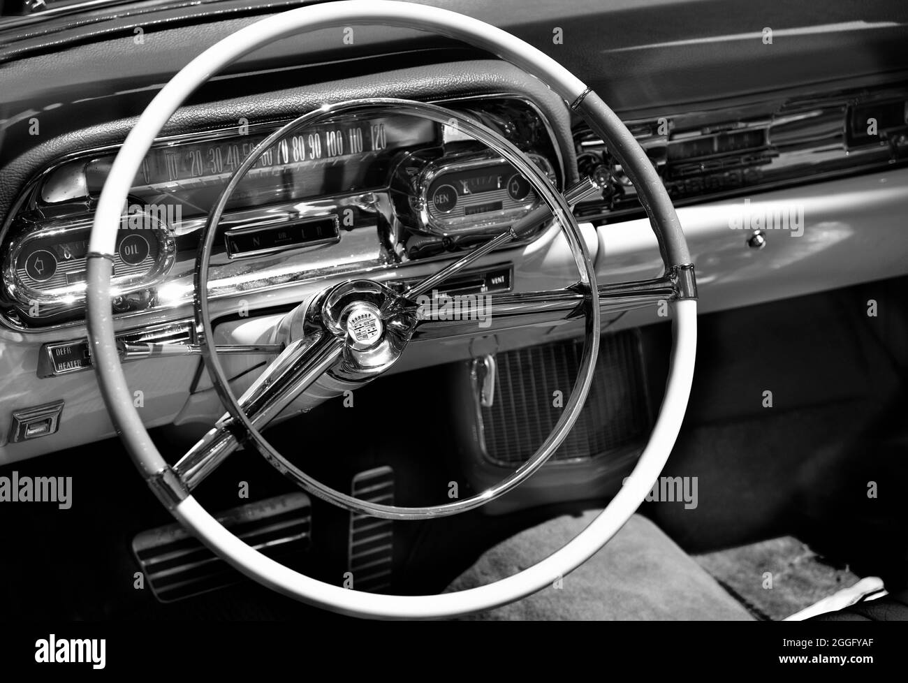 1959 Cadillac Coupe De Ville dash Old Photo steering wheel