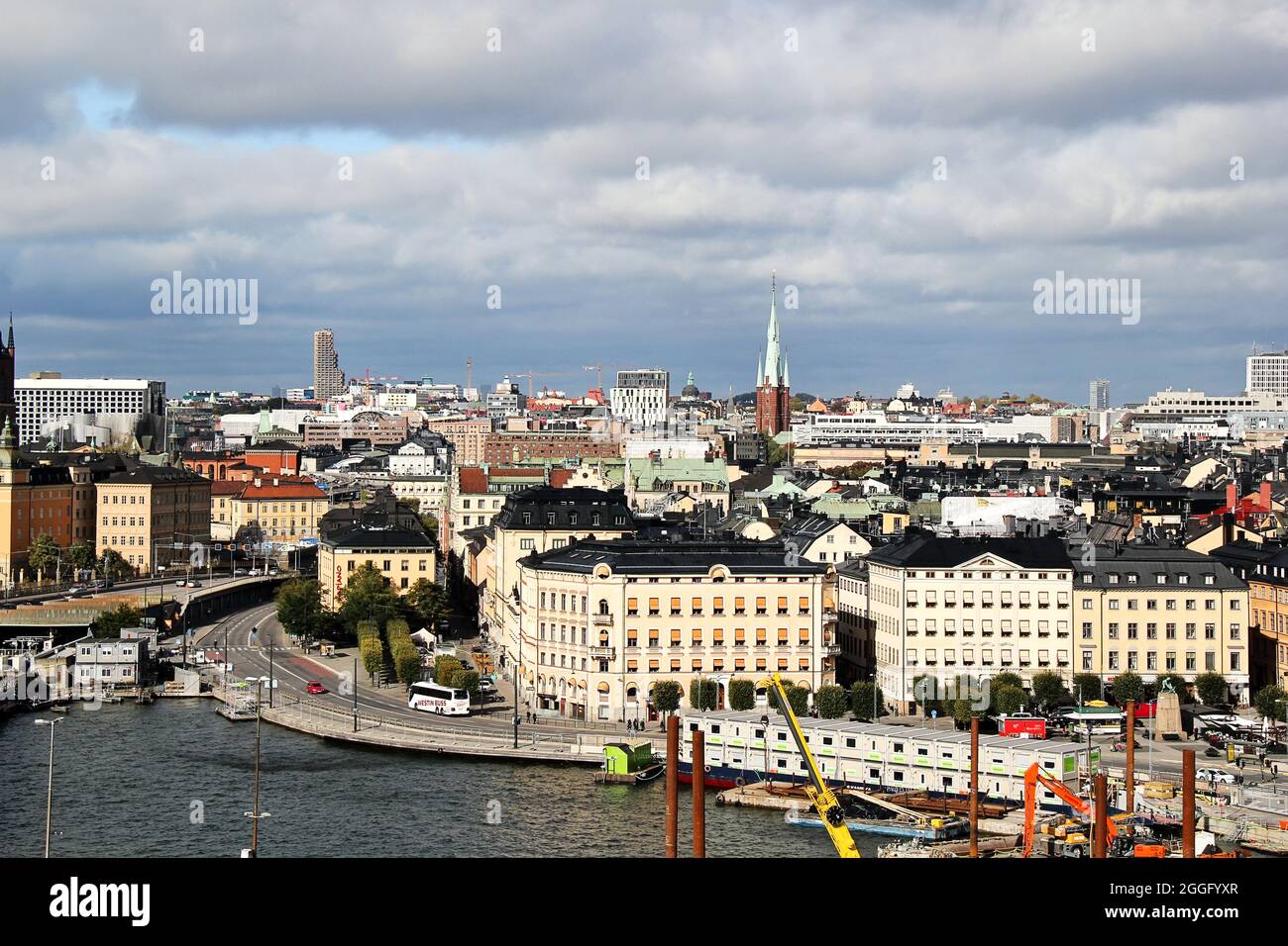 Panorama View of Stockholm City Center, Sweden Stock Photo