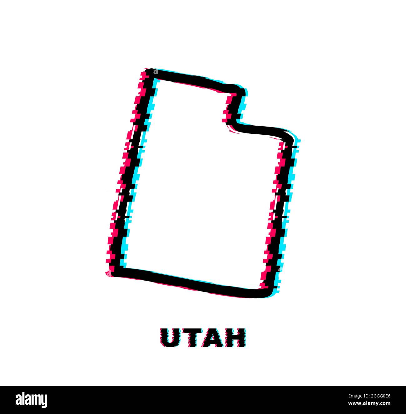 Utah state map glitch icon. Vector illustration Stock Vector Image ...