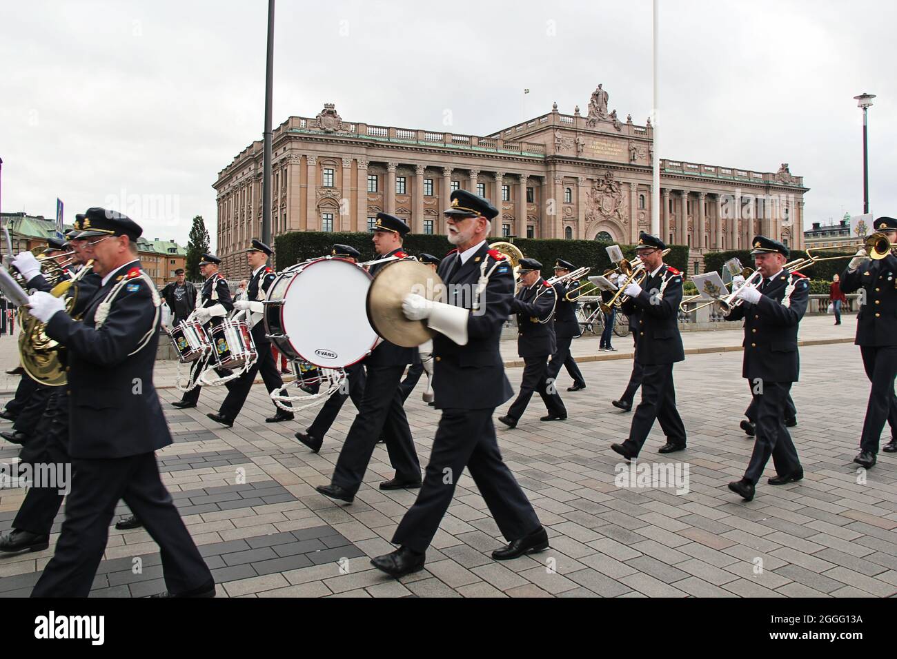 Military Music Band Marching in Front of Parliament in Stockholm Stock  Photo - Alamy