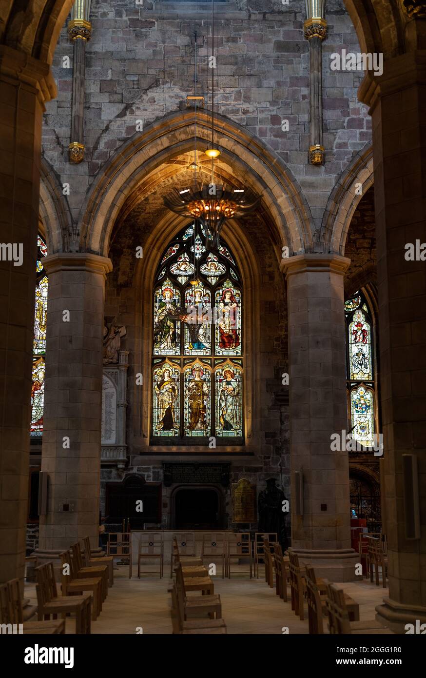 Thistle Chapel in St Giles Cathedral also called High Kirk of Edinburgh in Edinburgh, the capital of Scotland, part of United Kingdom Stock Photo