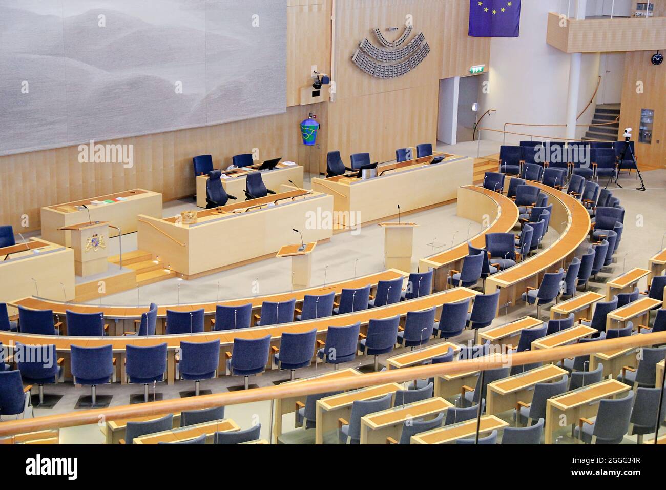 Stockholm, Sweden - 2018 09 30: Stockholm Parliament Interior in Sweden Stock Photo