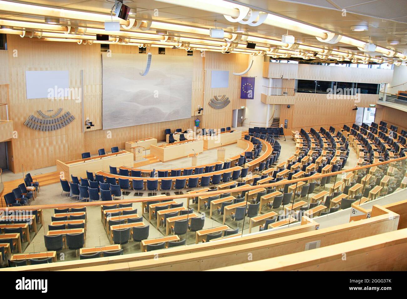 Stockholm, Sweden - 2018 09 30: Stockholm Parliament Interior in Sweden Stock Photo