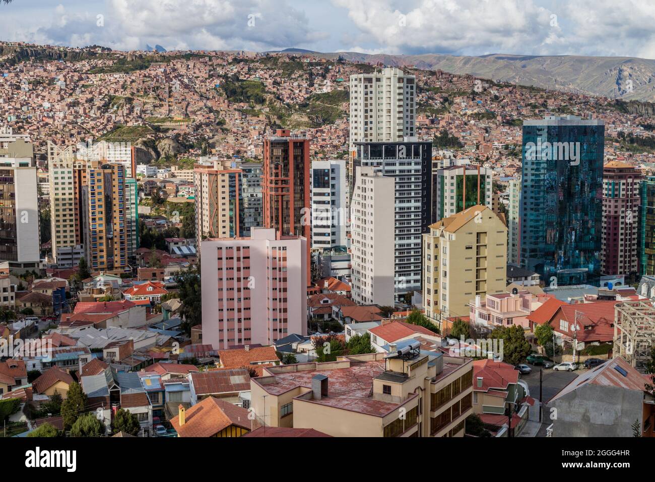 Skyscrapers in the center of La Paz, Bolivia Stock Photo - Alamy
