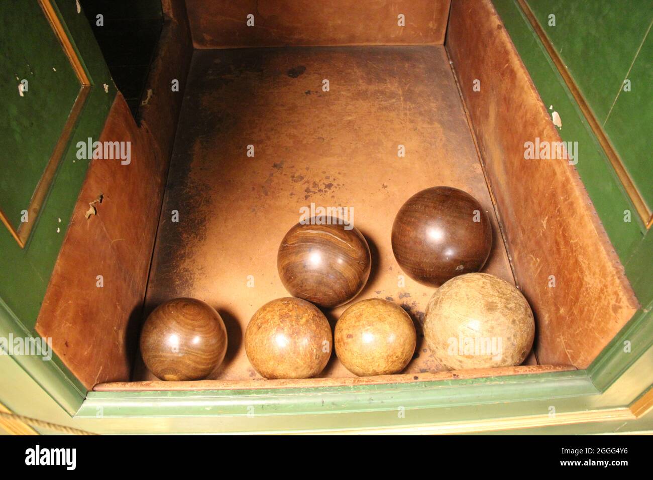 Old Victorian Bowling Balls Stock Photo Alamy