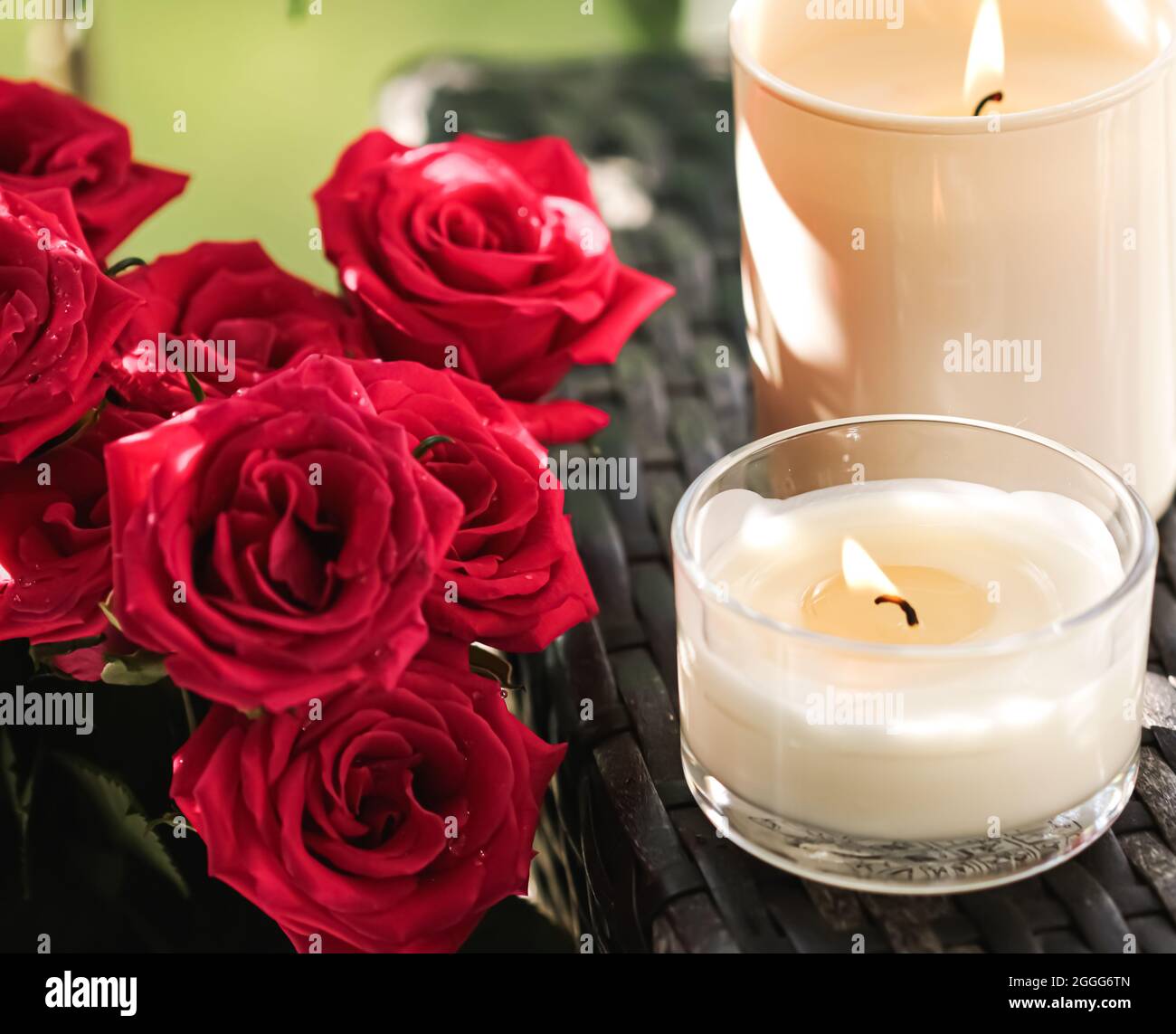 Candlelit Aura with Spa Candle Background for Soothing Environment