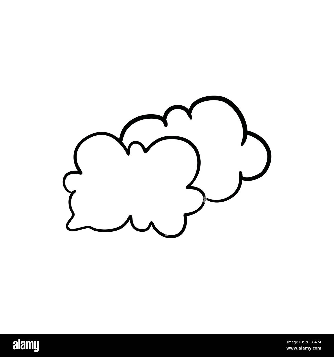 Vector Doodle cloud on white isolated background Stock Vector Image ...