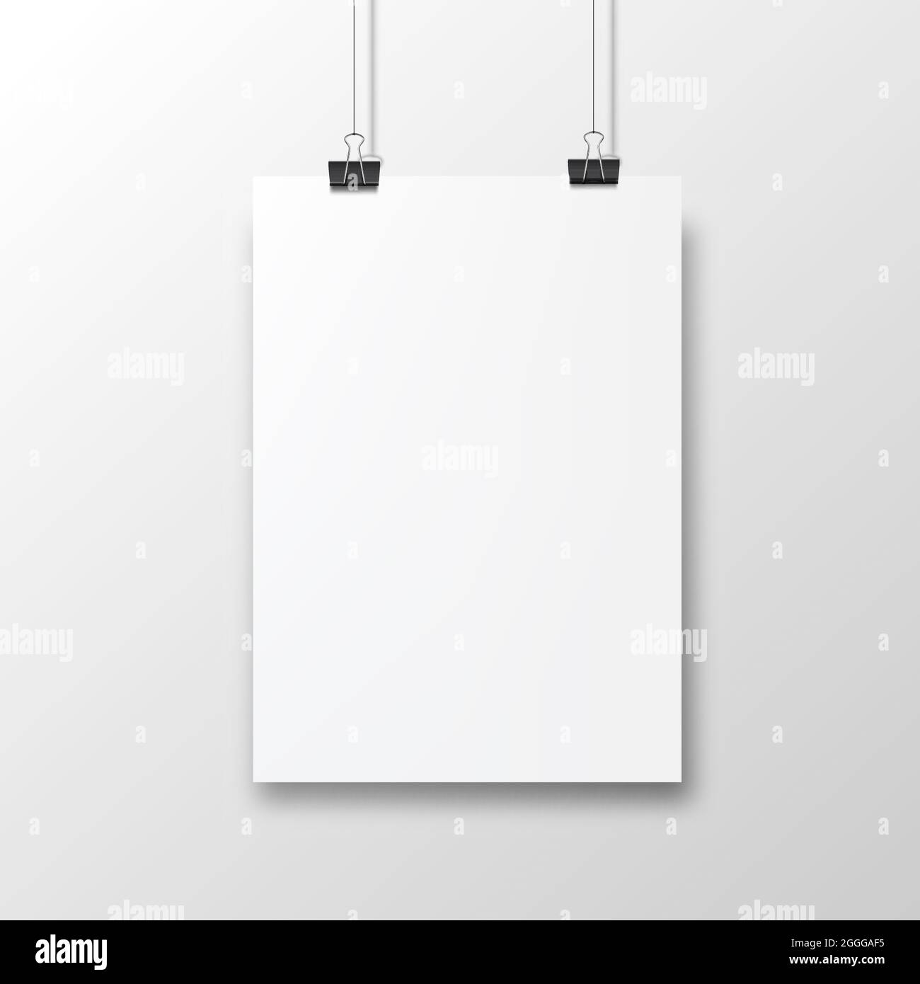 Abstract poster design with hanging paper. Hanging paper poster mockup Stock Vector Image & Art
